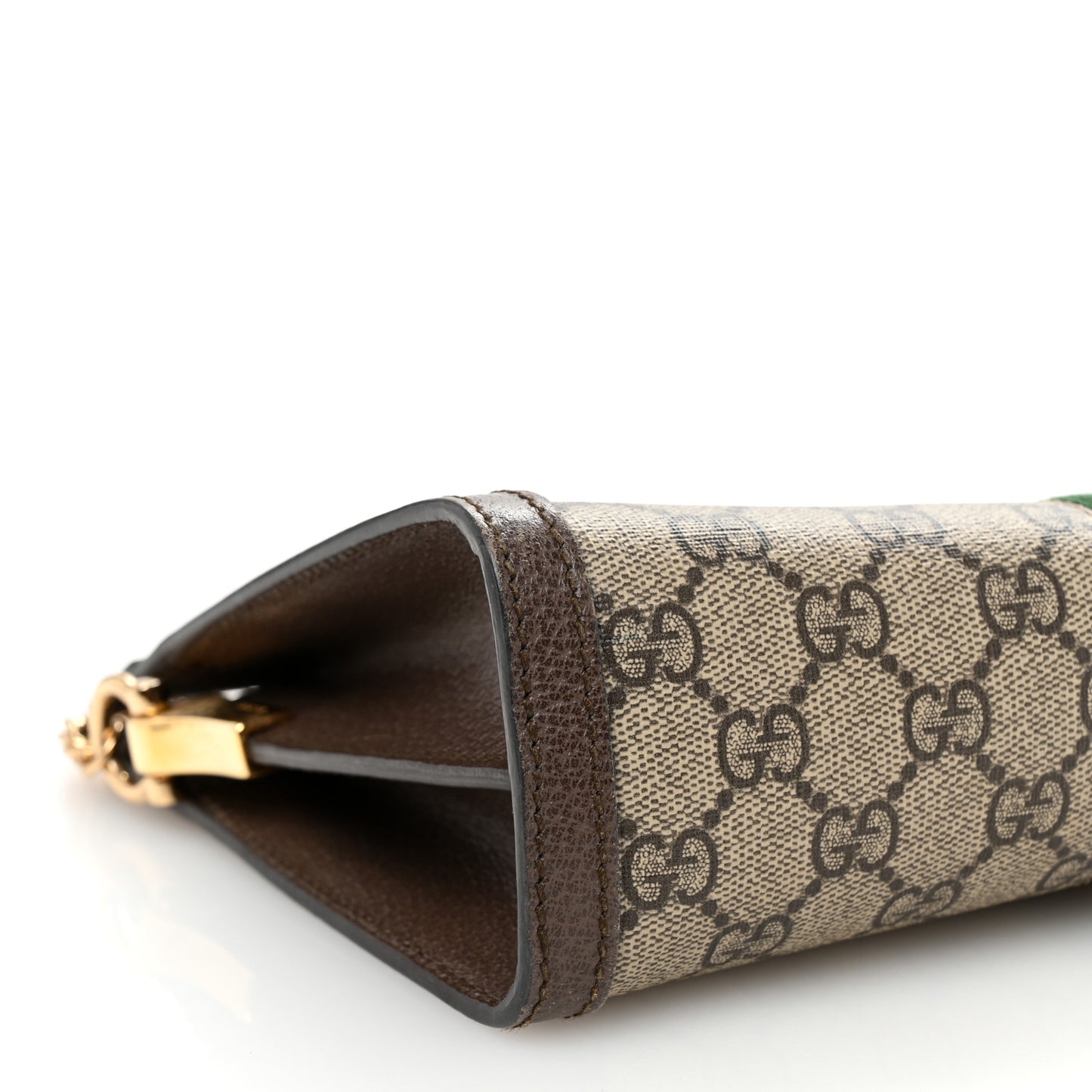 GG Supreme Monogram Web Small Ophidia Chain Shoulder Bag Brown
