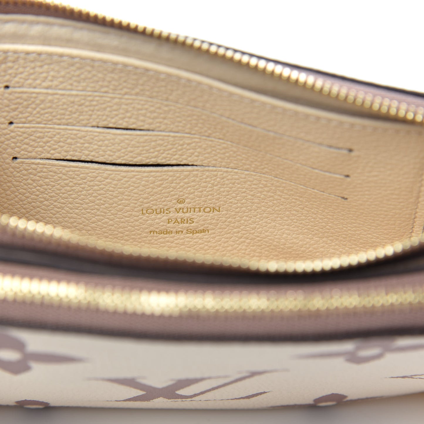 Empreinte Monogram Giant Double Zip Pochette Creme Bois De Rose