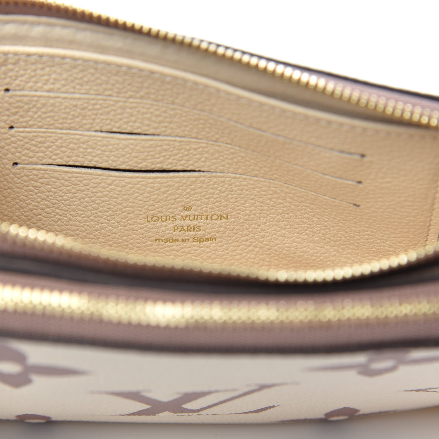 Louis Vuitton Empreinte Monogram Giant Double Zip Pochette Creme Bois De Rose 7 of 10