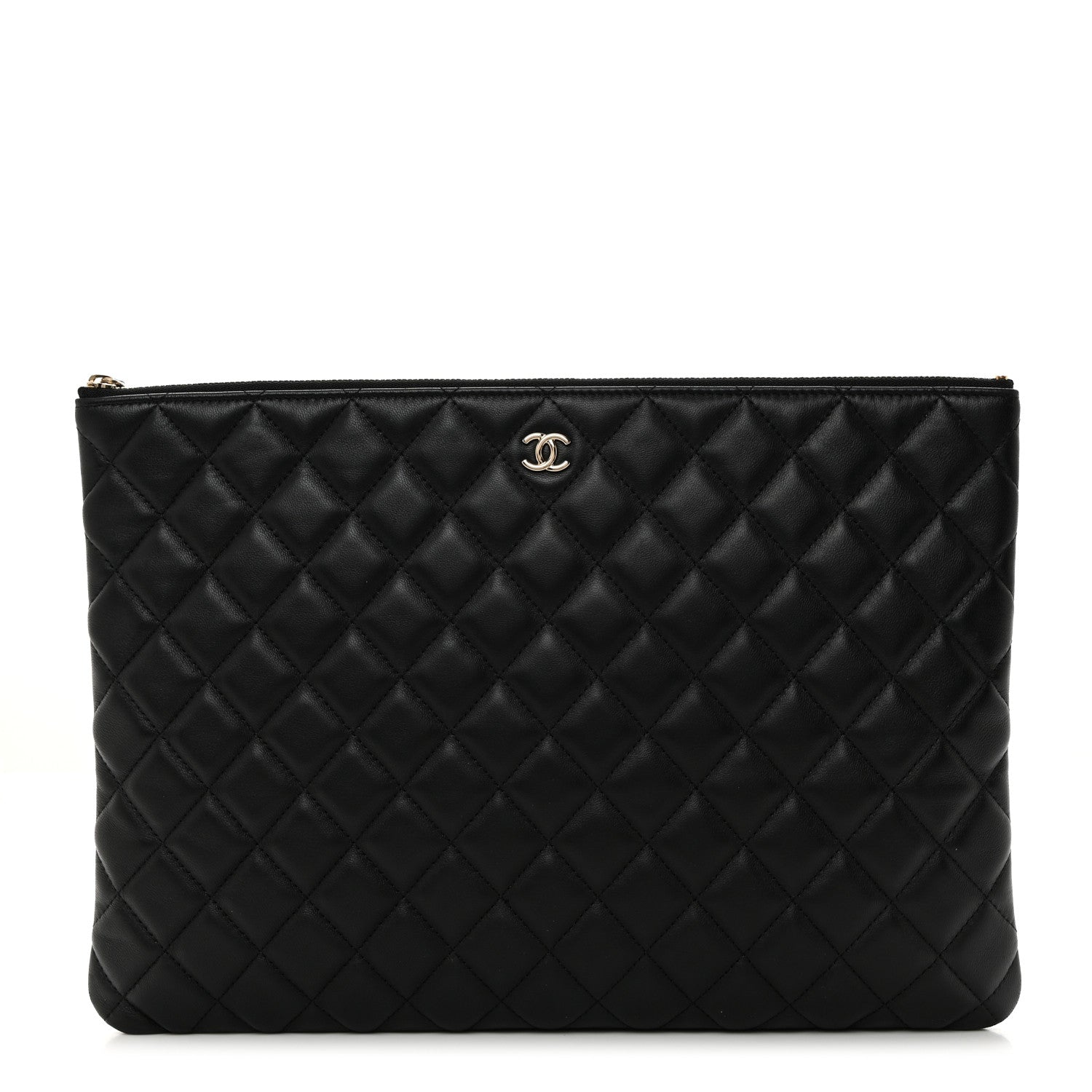 Chanel Lambskin Quilted Large Cosmetic Case Black 1 of 8