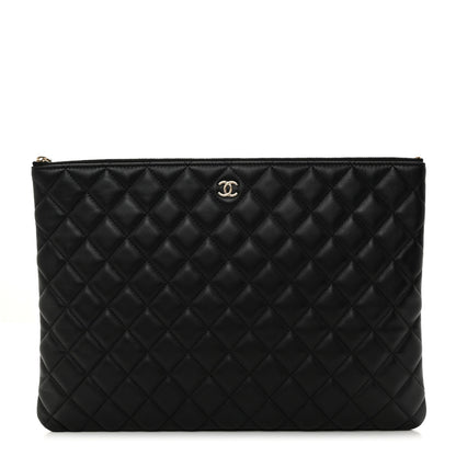 Chanel Lambskin Quilted Large Cosmetic Case Black 1 of 8