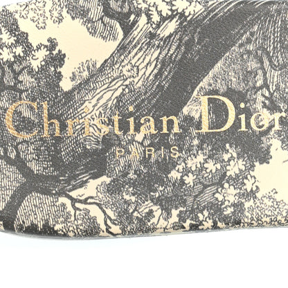 Christian Dior Canvas Toile De Jouy Embroidered Dway Flat Slide Sandals 37.5 Light Grey 7 of 10