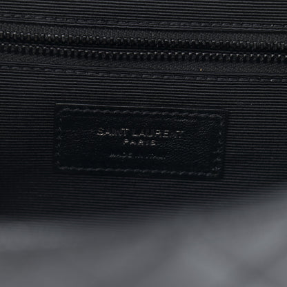 Saint Laurent Grain De Poudre Textured Mixed Matelasse Large Triquilt Monogram Monochrome Satchel Black 5 of 11