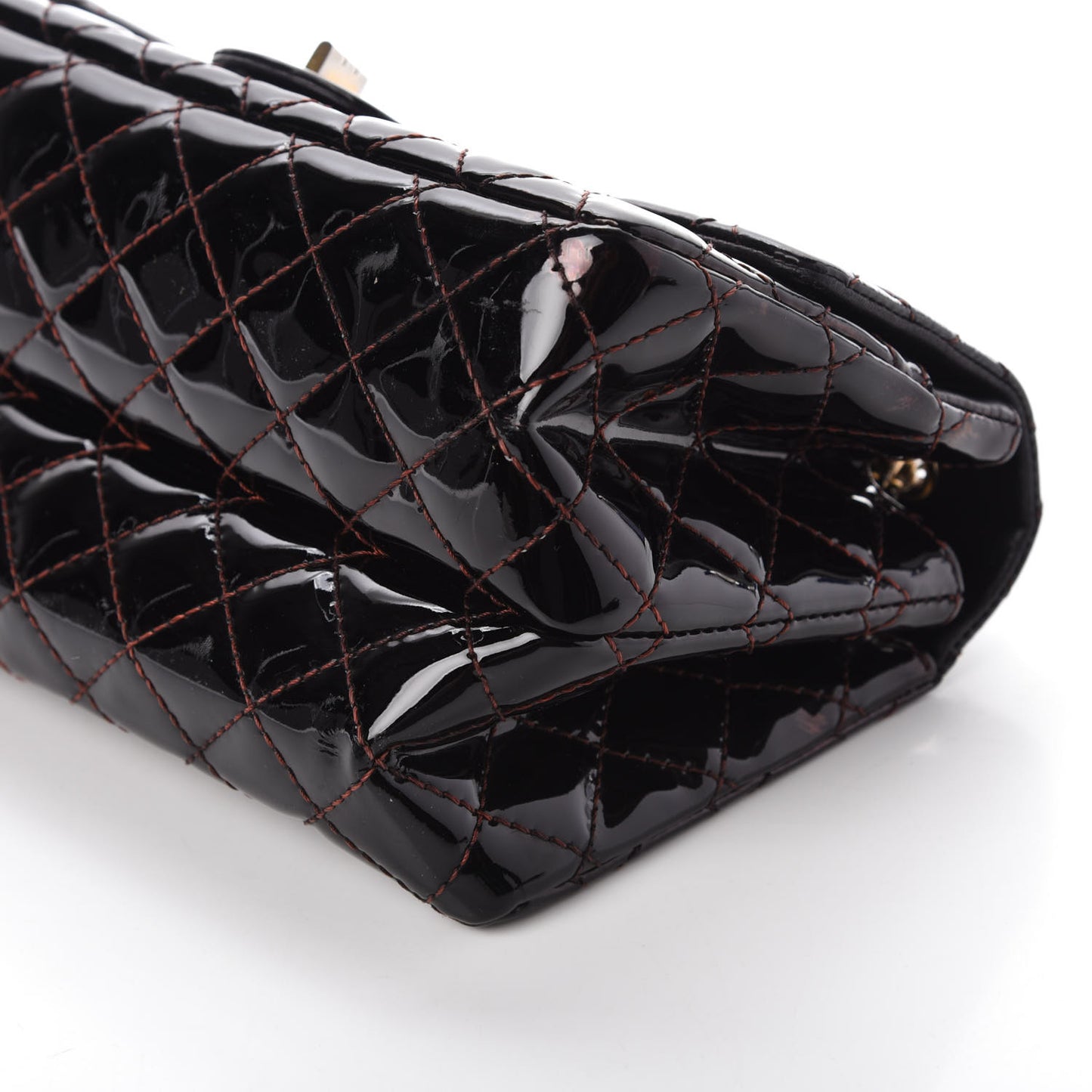 Patent Quilted Small Accordion 2.55 Reissue Flap Dark Brown