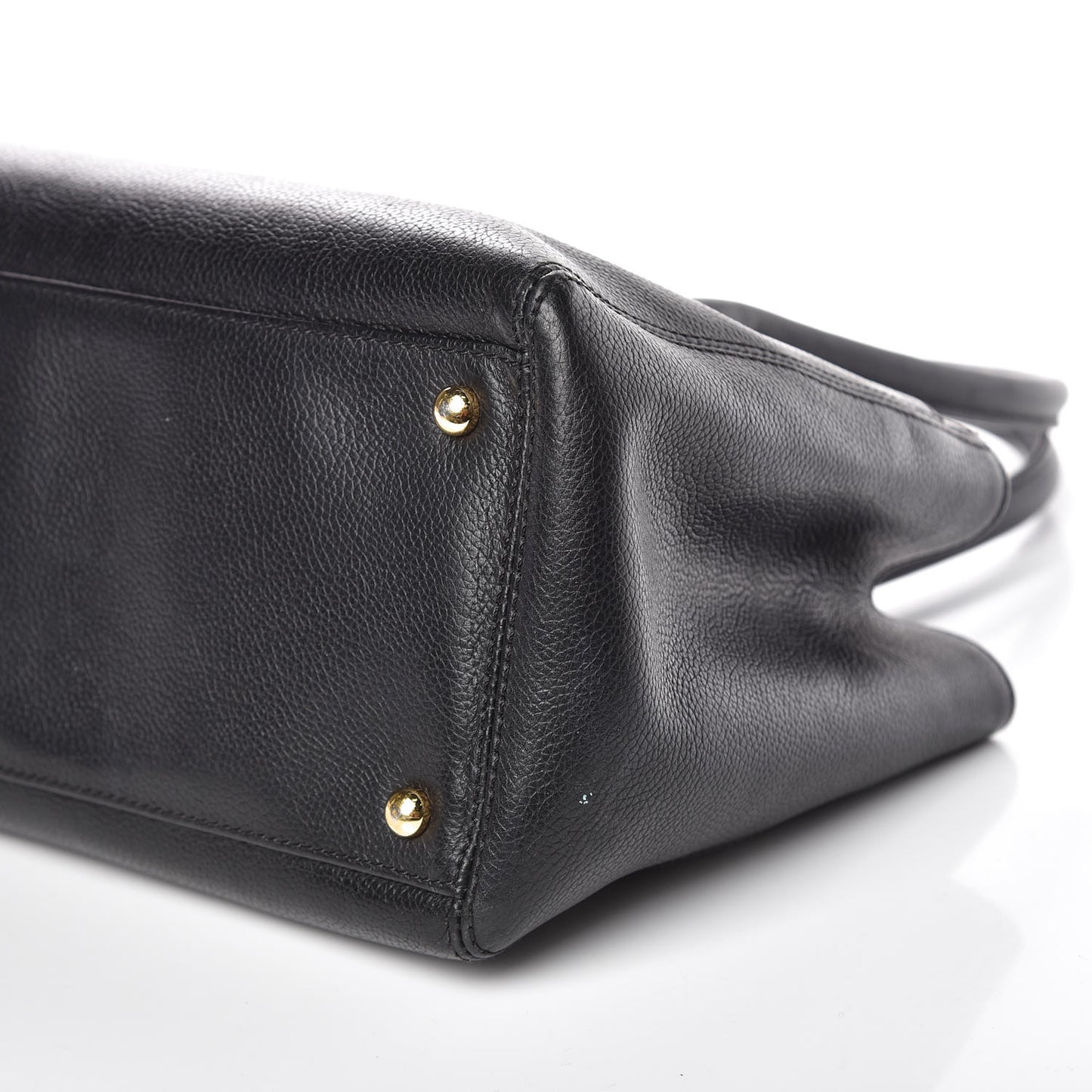 Calfskin Small Cerf Shopper Tote Black