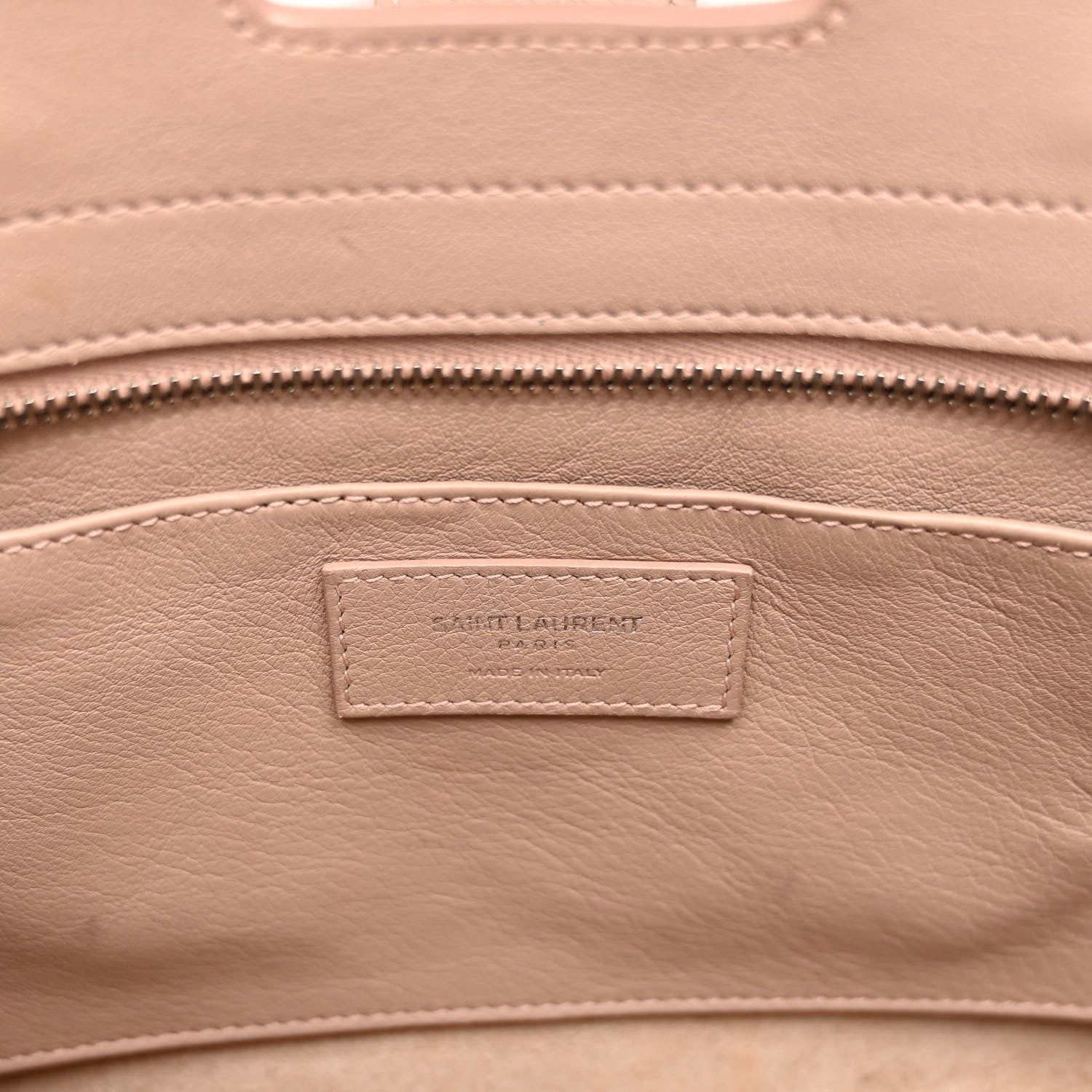Saint Laurent Calfskin Crocodile Embossed Baby Monogram Downtown Cabas Dark Beige 6 of 9