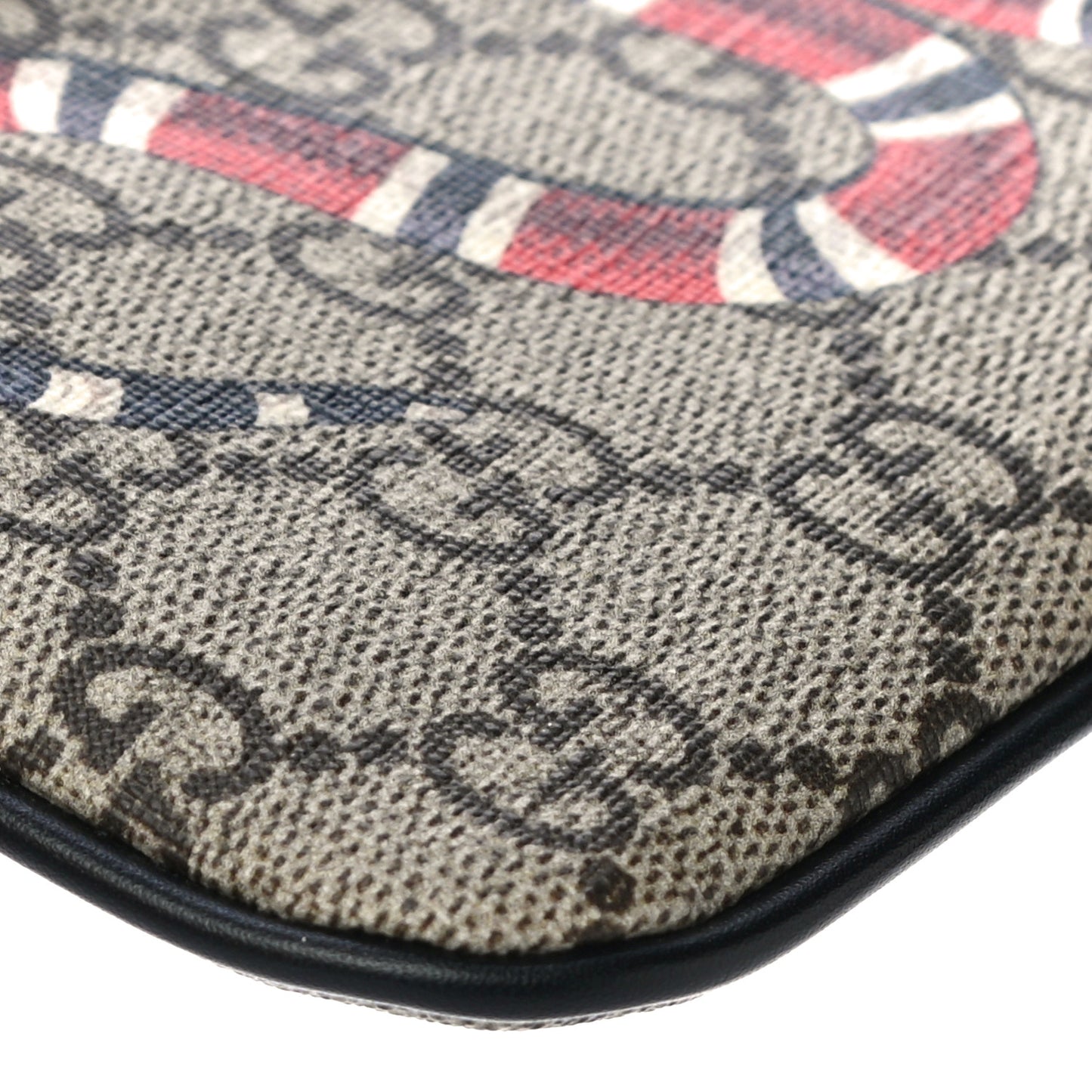 GG Supreme Monogram Kingsnake Zip Pouch Black