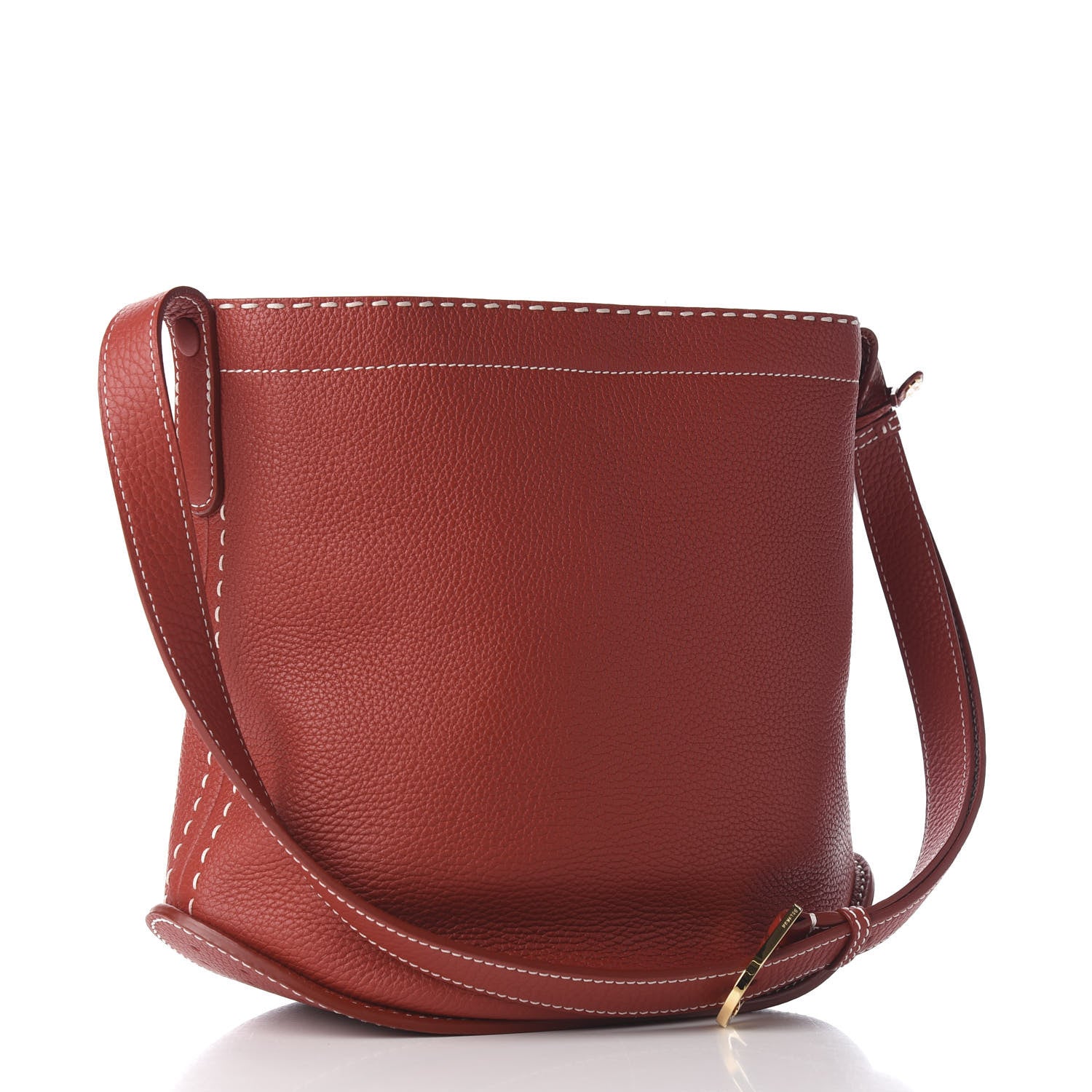Delvaux Taurillon Pin Surpique Bucket Scarlet Red 3 of 16