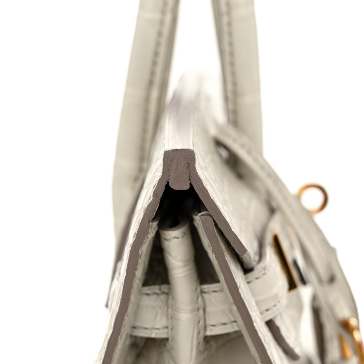 Matte Alligator Birkin Sellier 25 Beton