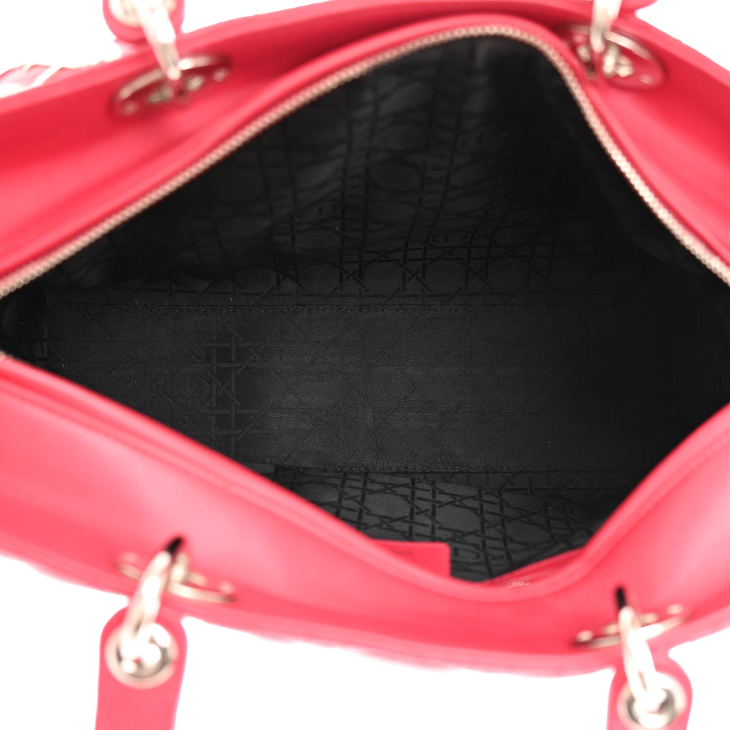 Lambskin Cannage Large Lady Dior Fuchsia