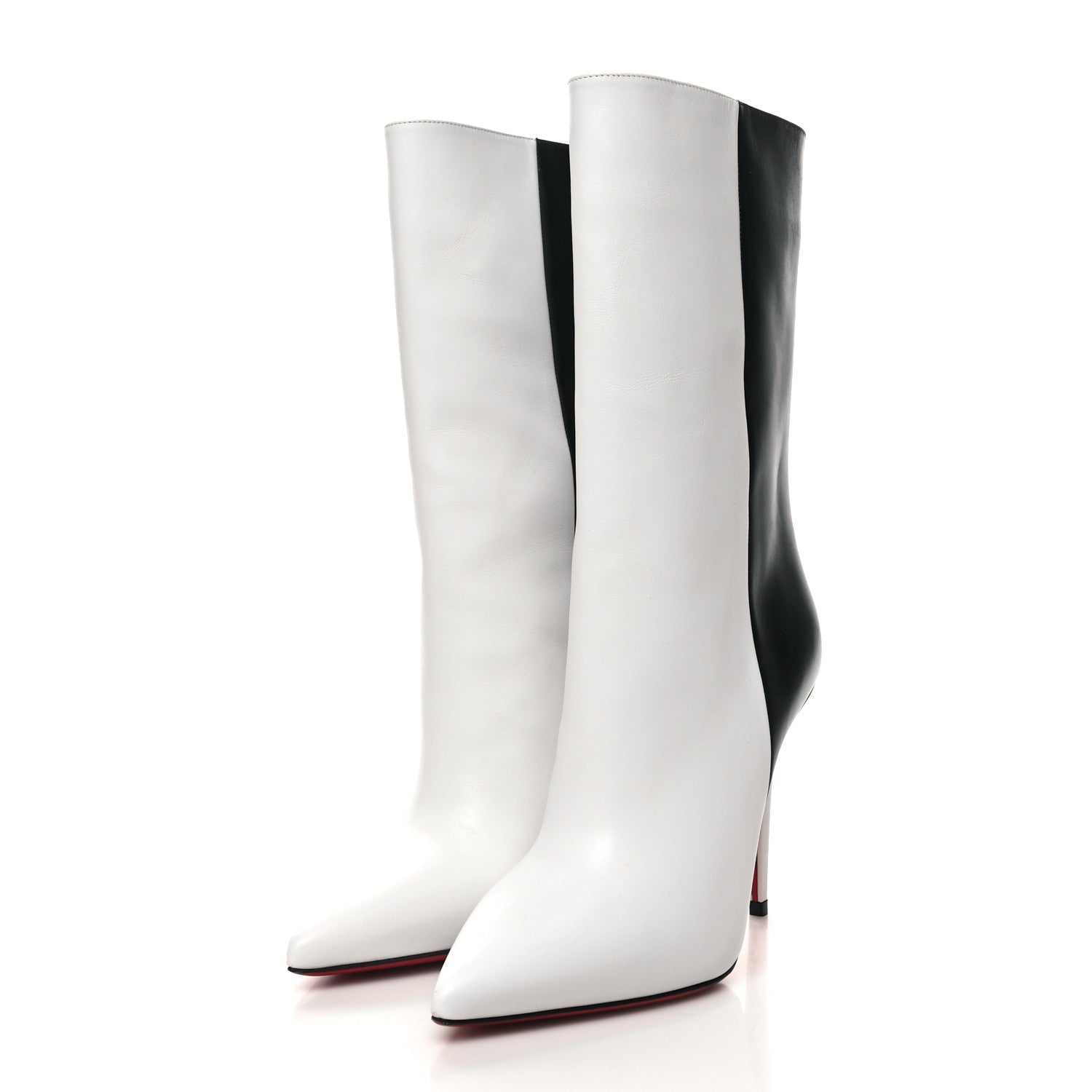 Christian Louboutin Calfskin Astrilarge 100 Booties 37 White Black 3 of 7