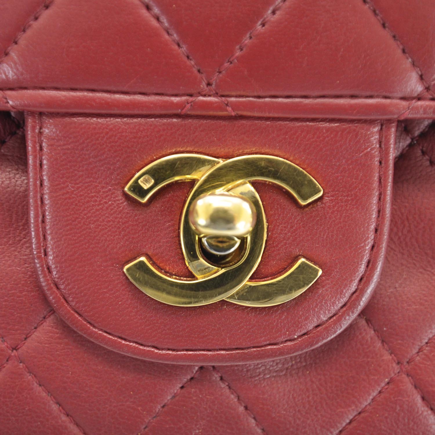 Chanel Lambskin Quilted Medium Double Flap Red 9 of 11