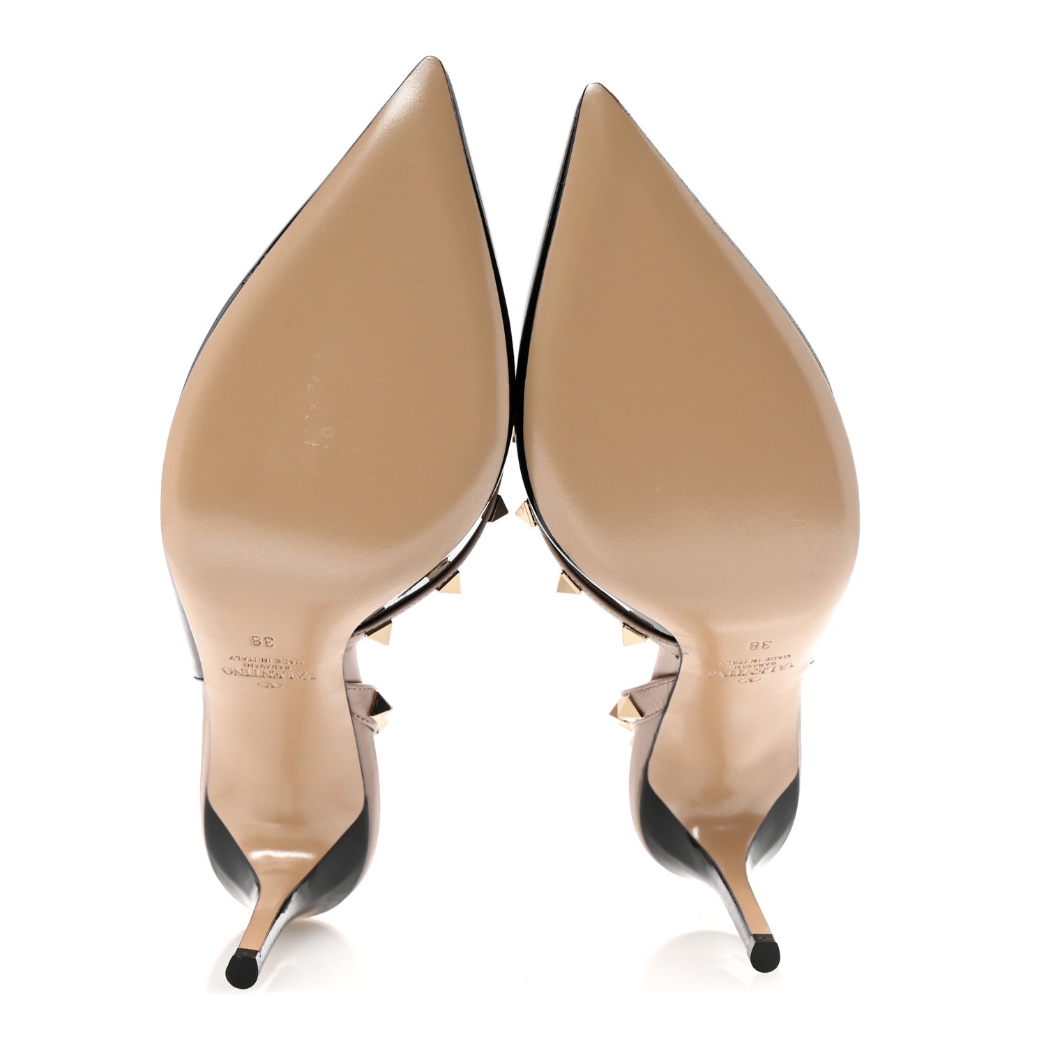 Valentino Garavani Patent Rockstud Half d'Orsay Slingback 85mm Pumps 38 Black Poudre 6 of 9
