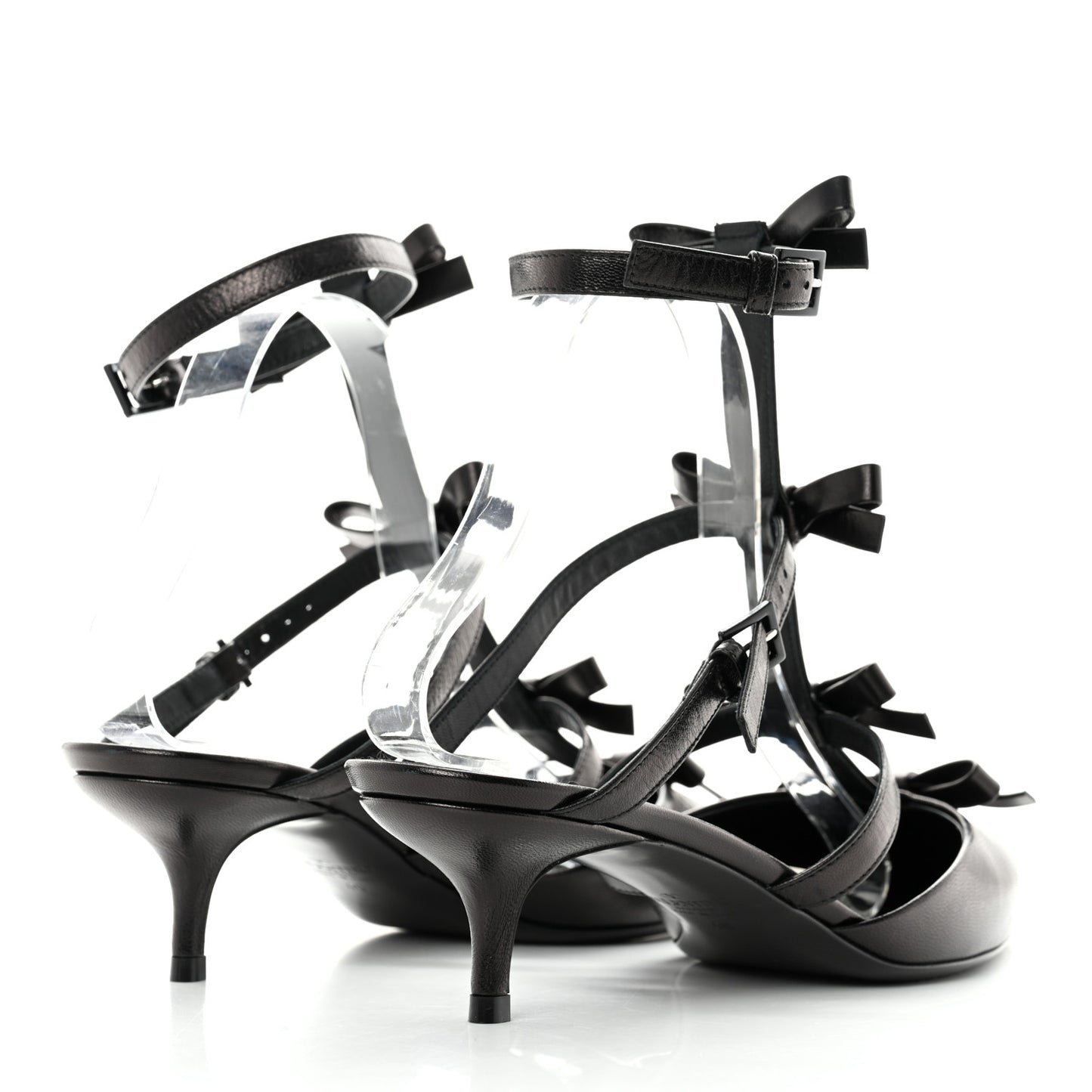Nappa French Bow Gladiator 45mm Sandals 40 Black