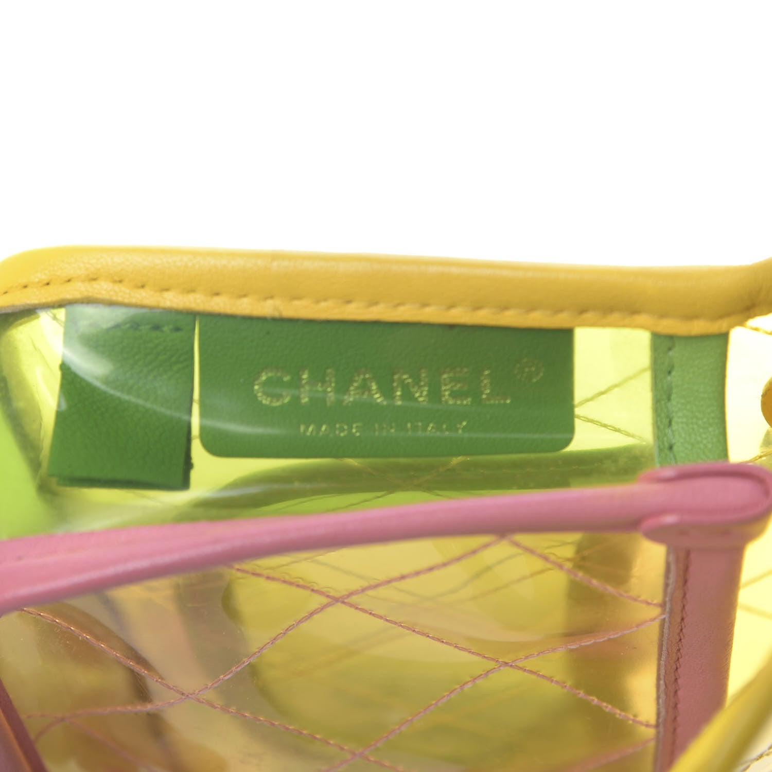 Chanel Lambskin PVC Quilted Mini Coco Splash Flap Yellow Green Pink 9 of 13