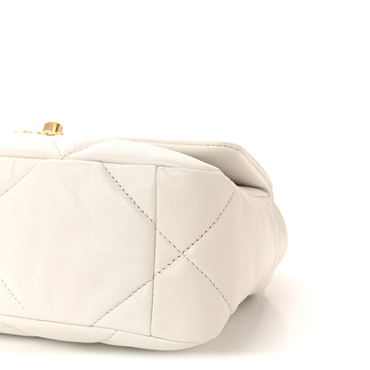 Chanel Goatskin Quilted Medium Chanel 19 Flap White 10 of 10