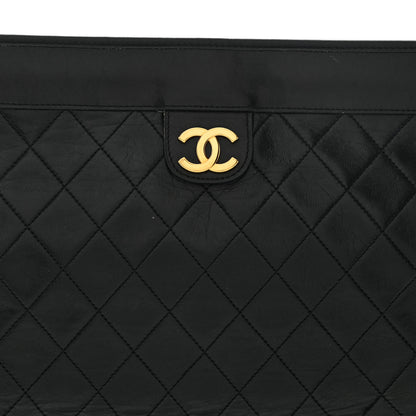 Chanel Lambskin Quilted CC Large Clutch Black 8 of 11