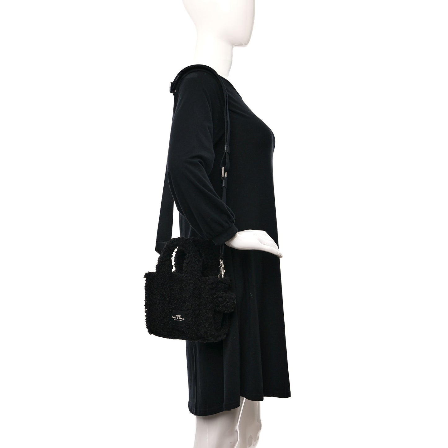 Polyester Cotton Mini The Teddy Traveler Tote Bag Black