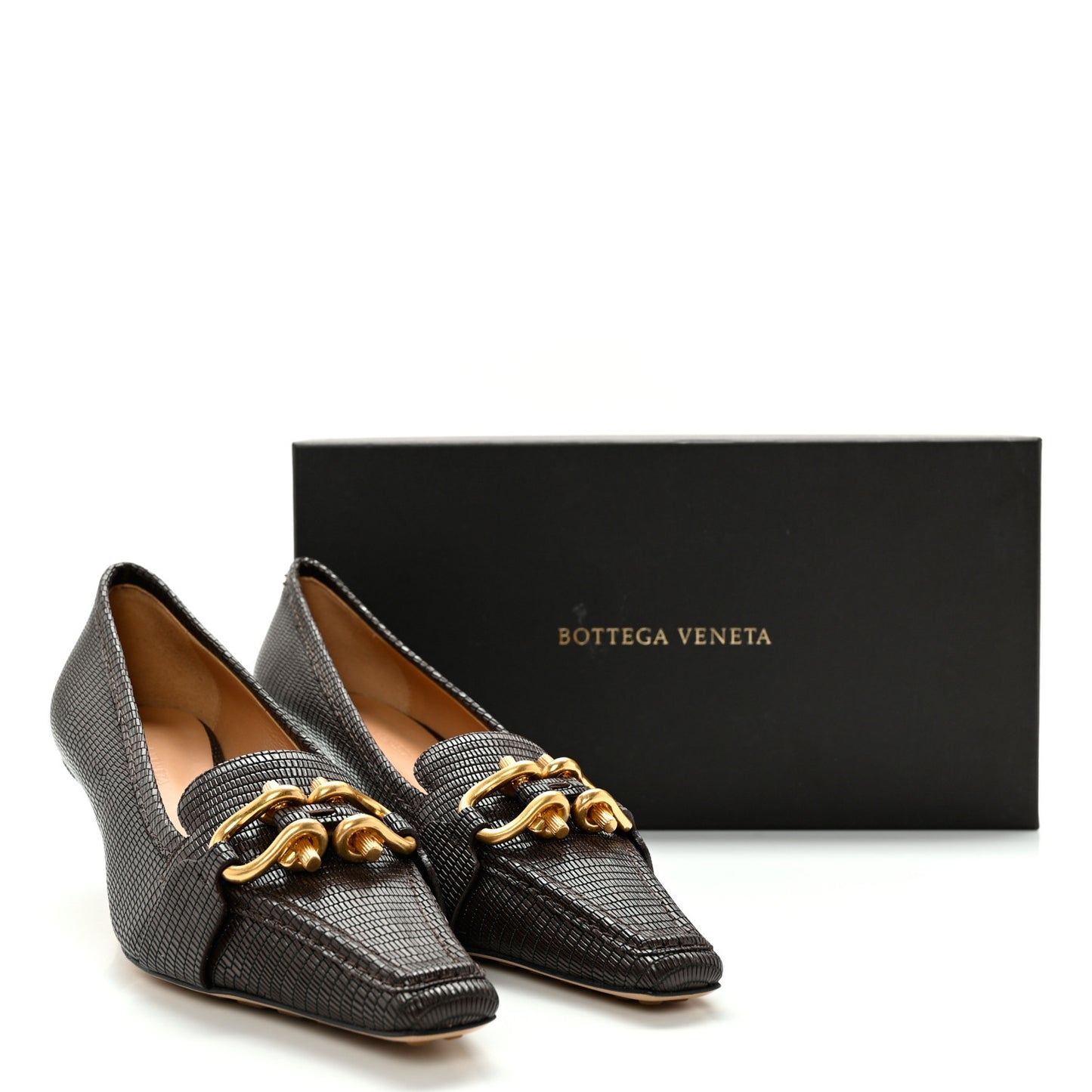 Embossed Madame Pumps 40 Brown