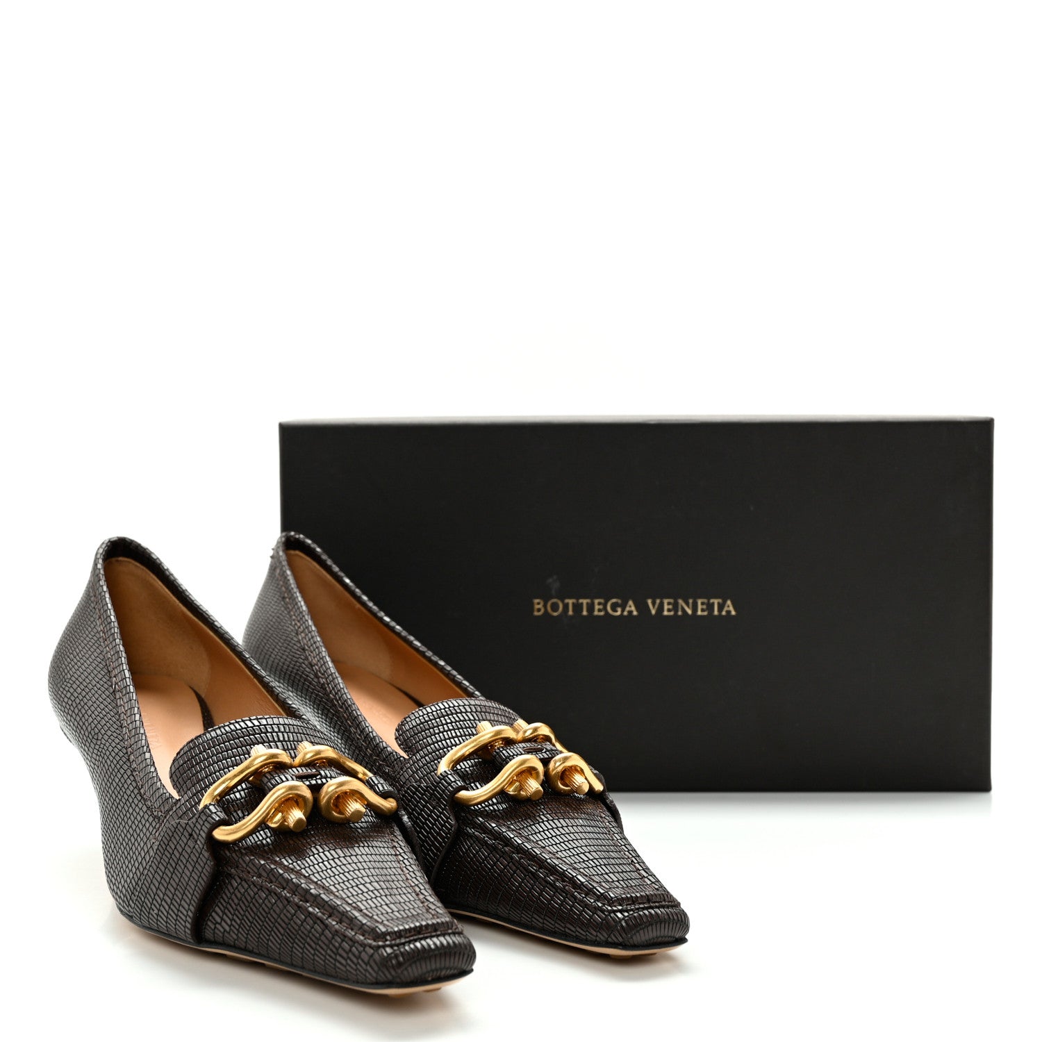 Bottega Veneta Embossed Madame Pumps 40 Brown 10 of 10