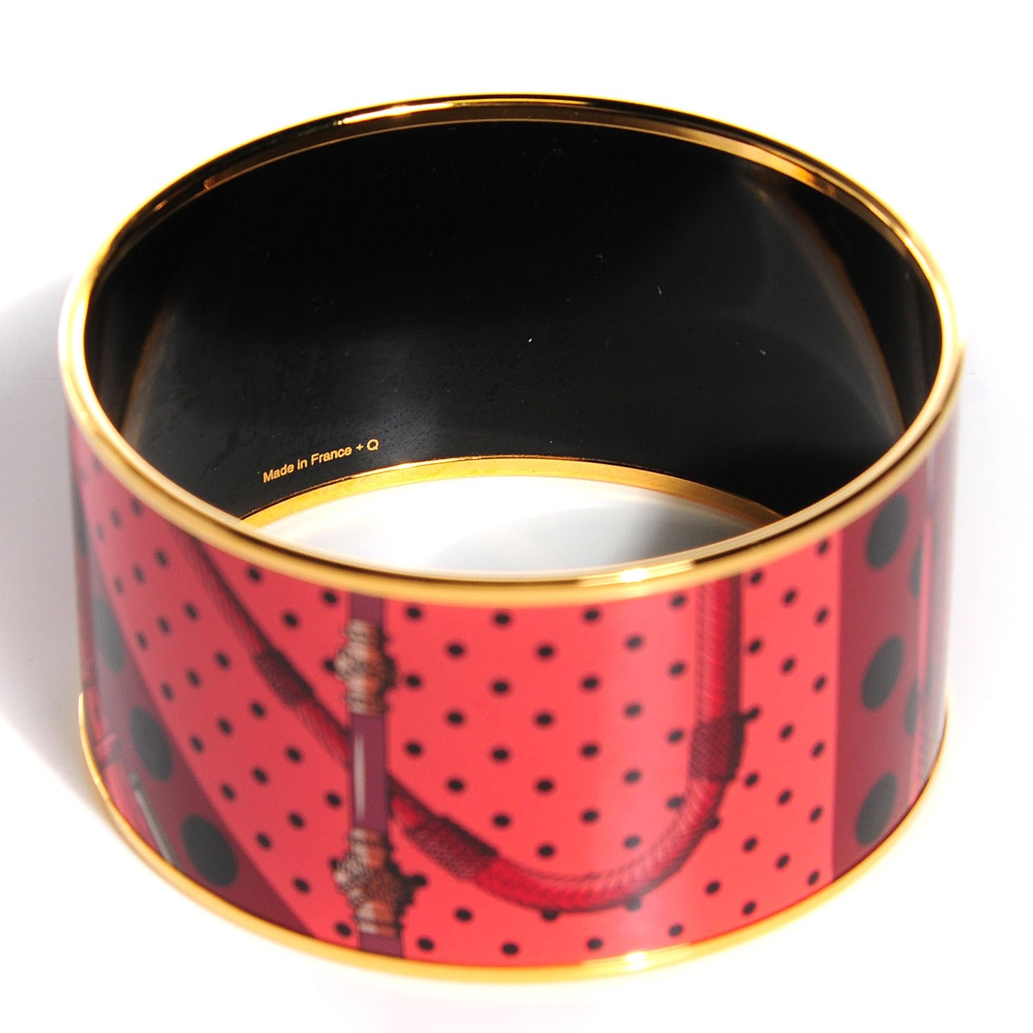 Hermes Enamel Printed Clic Clac A Pois Extra Wide Bracelet 70 Monorouge 3 of 7
