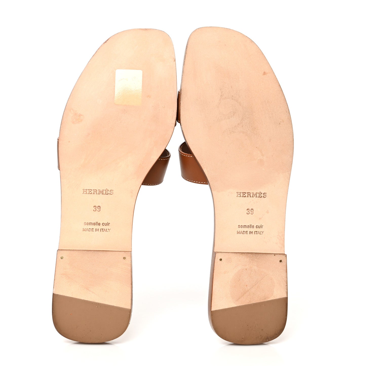 Box Calfskin Oran Sandals 39 Gold