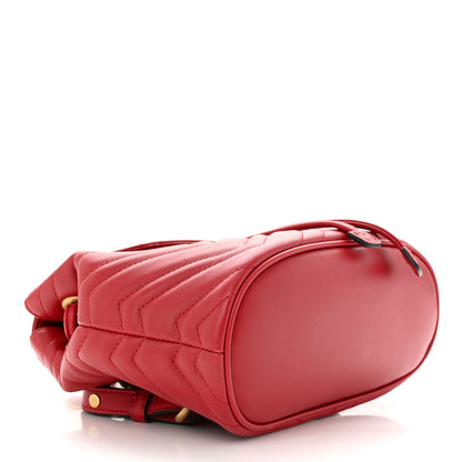 Gucci Calfskin Matelasse GG Marmont Flap Backpack Hibiscus Red 4 of 10