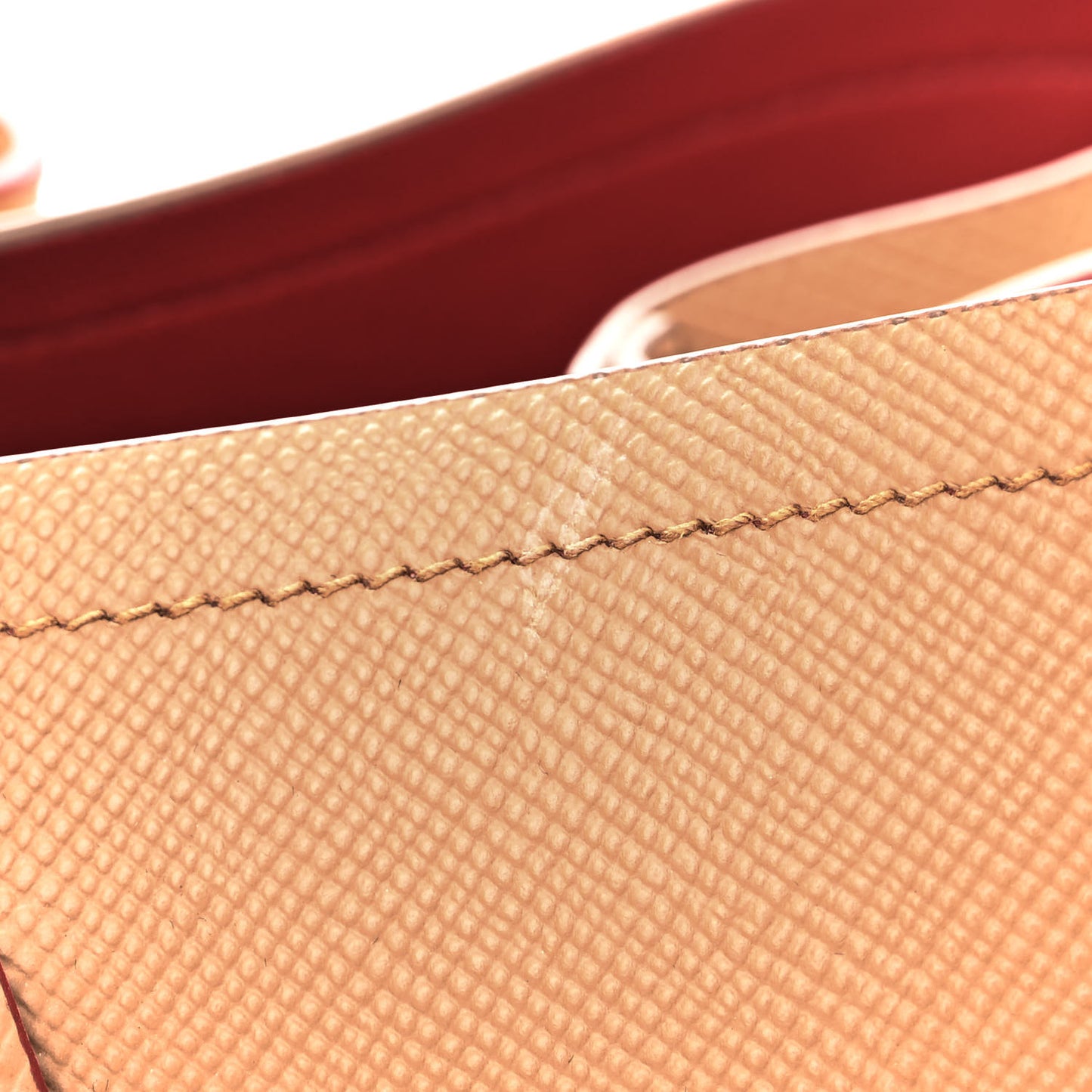 Saffiano Cuir Large Double Bag Caramel Fuoco