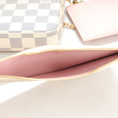 Louis Vuitton Damier Azur Pochette Felicie Chain Wallet Rose Ballerine 10 of 10