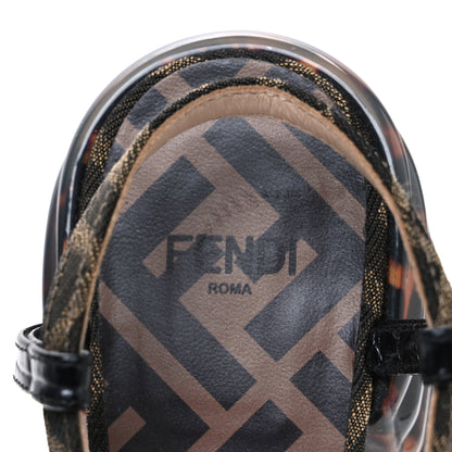 Fendi Calfskin Crocodile Embossed Promenade Slingback Loafer Pumps 37 Black 9 of 9