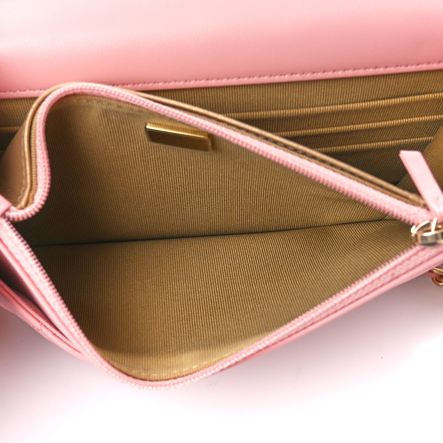 Chanel Lambskin Quilted CC Pearl Crush Wallet on Chain WOC Pink 7 of 15