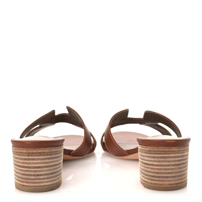 Hermes Calfskin Oasis Sandals 39 Gold 6 of 12