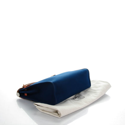 Hermes Toile Vache Hunter Herbag Zip PM 31 Bleu Indigo 4 of 7