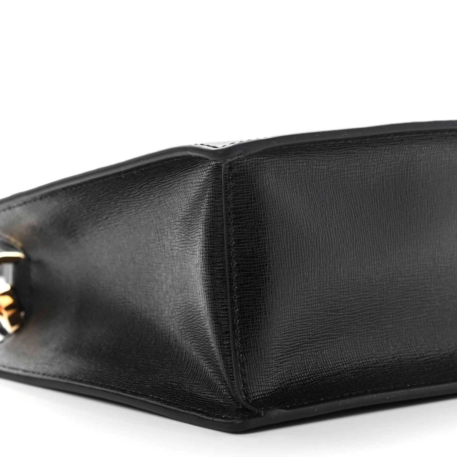 Versace Saffiano Virtus Top Handle Shoulder Bag Black 5 of 9