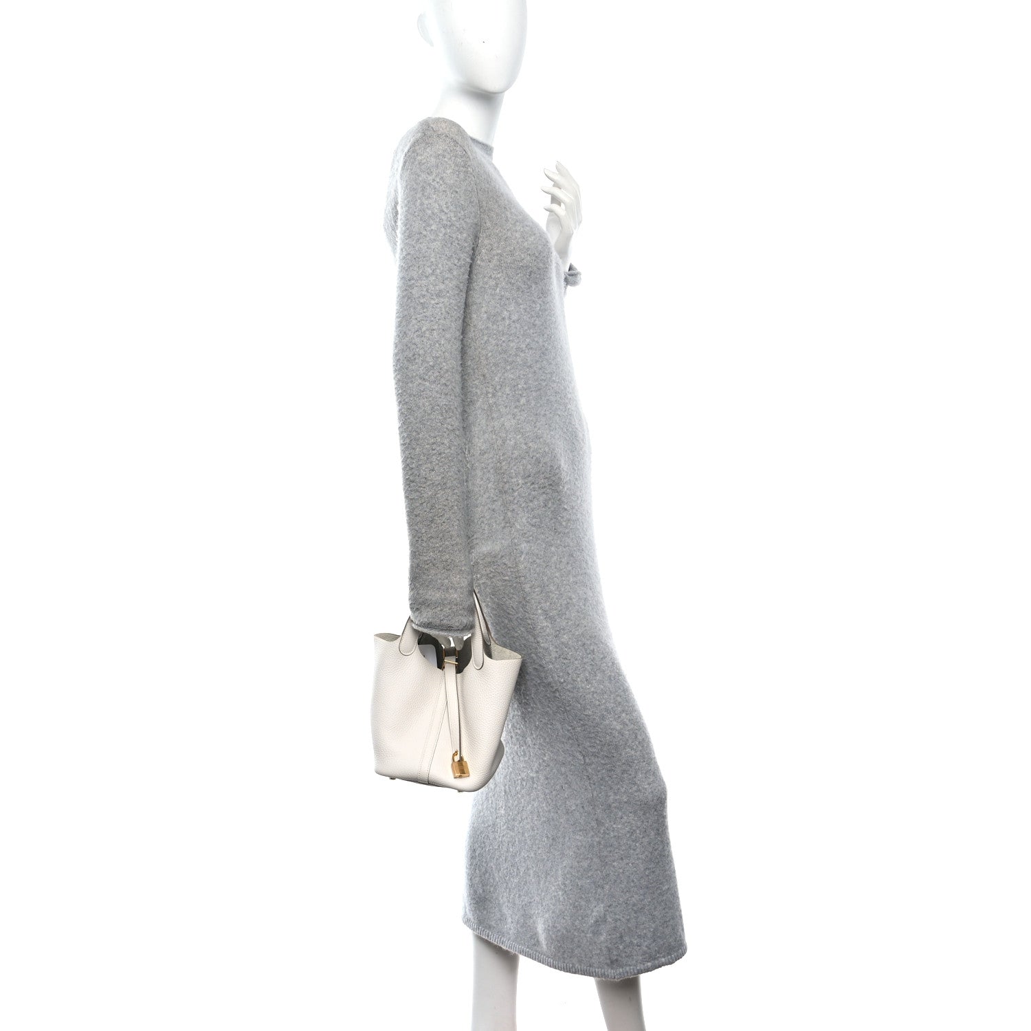 Hermes Taurillon Clemence Picotin Lock 18 PM Gris Pale 2 of 10