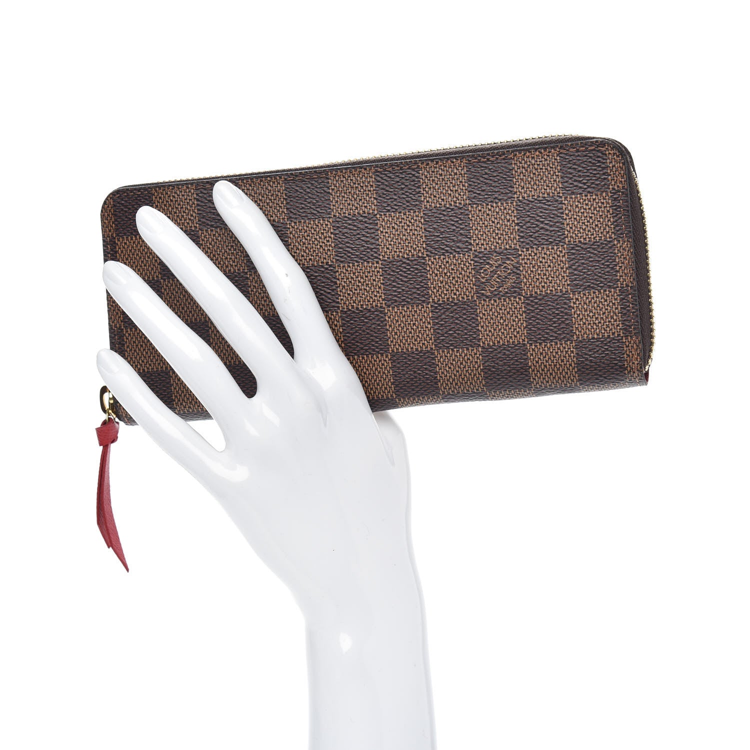 Louis Vuitton Damier Ebene Clemence Wallet Cherry 2 of 9