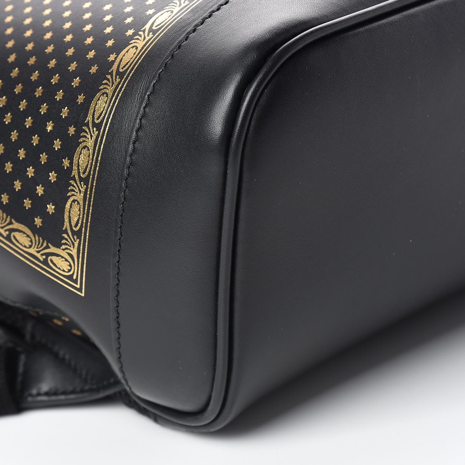 Gucci X SEGA Calfskin GUCCY Stars Dome Backpack Black Gold 9 of 10