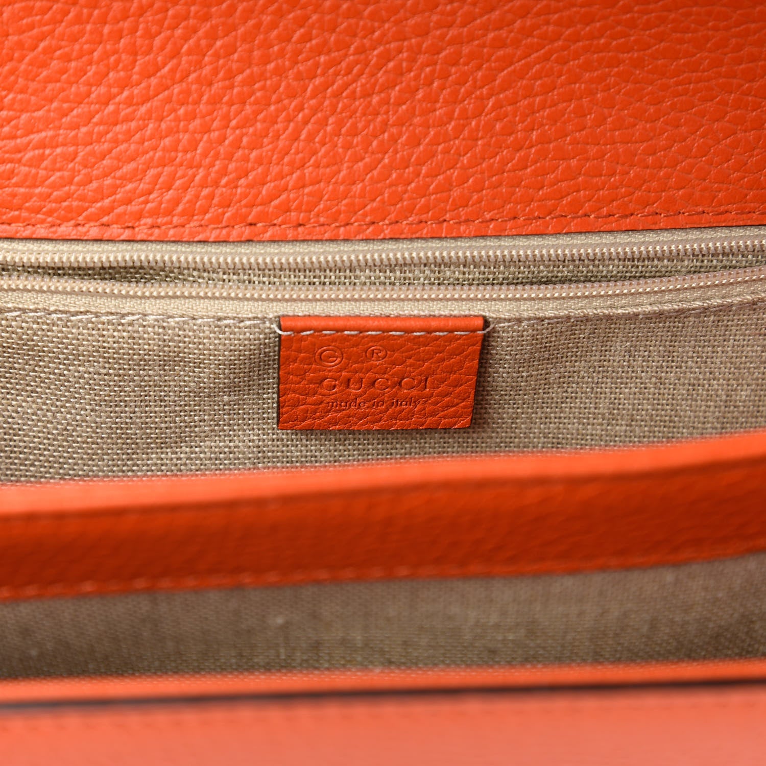 Gucci Dollar Calfskin Interlocking G Shoulder Bag Sun Orange 8 of 11