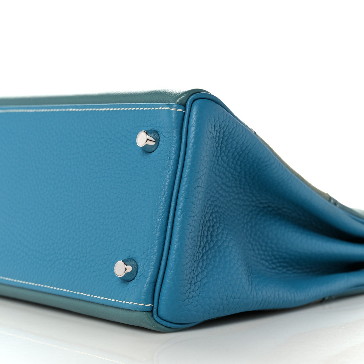 Hermes Veau Doblis Taurillon Clemence Evergrain Ghillies Kelly Retourne 32 Turquoise Ciel 8 of 38