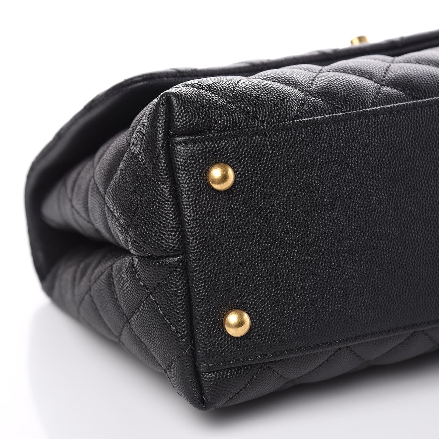 Caviar Quilted Small Coco Handle Flap Black