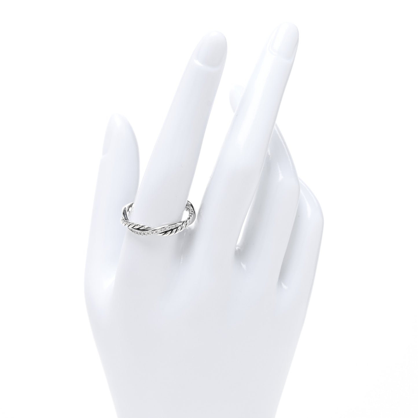Sterling Silver Diamond Petite Infinity Twist Ring 62 10