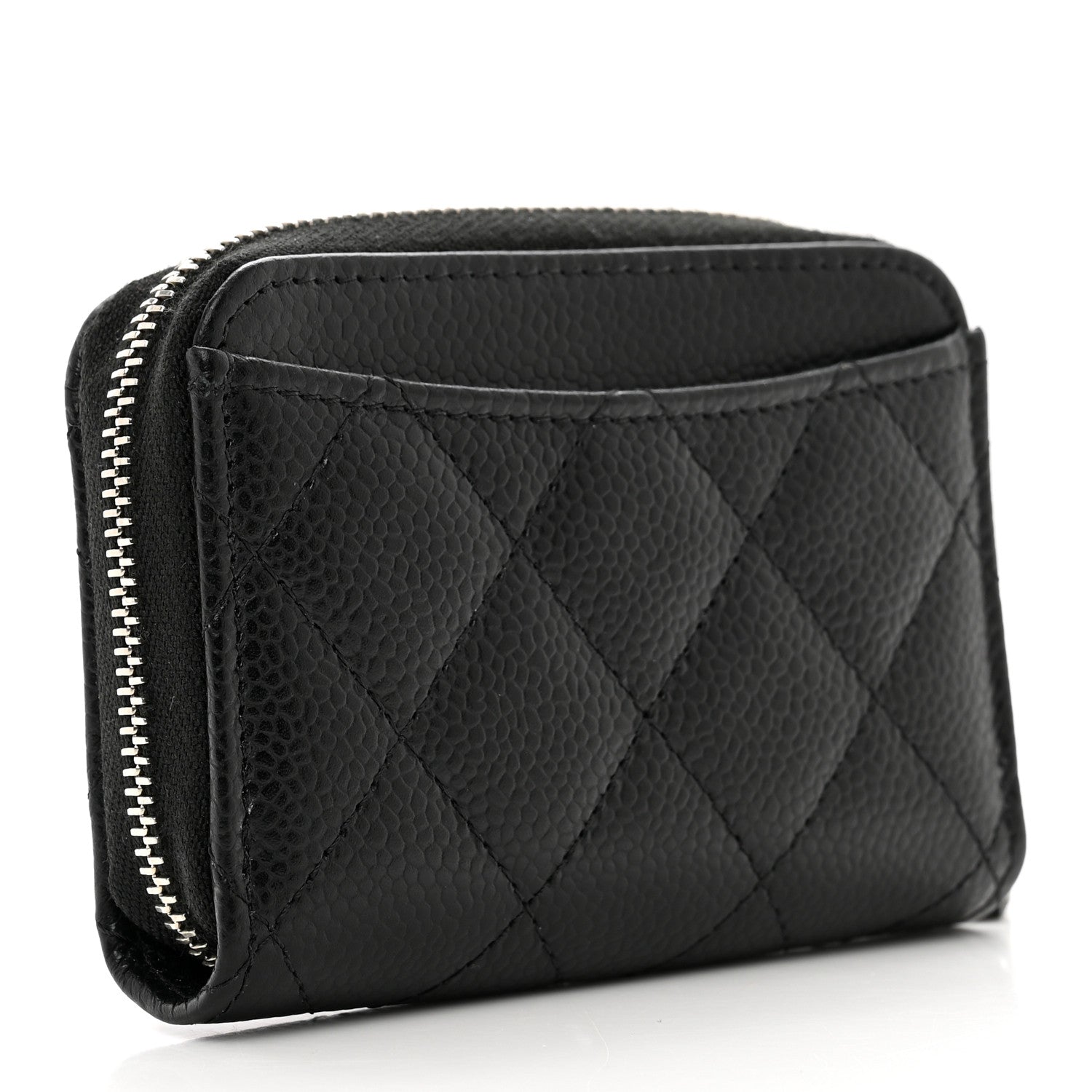 Chanel Caviar Quilted Zip Coin Purse Black 3 of 8