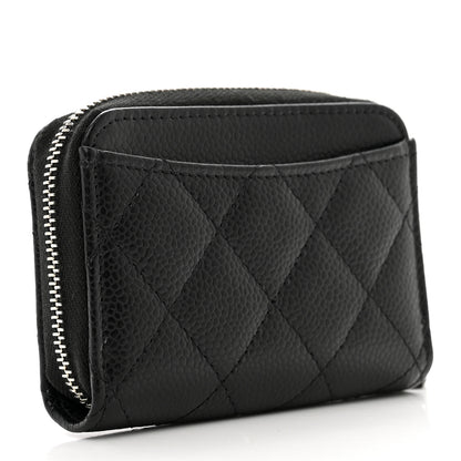 Chanel Caviar Quilted Zip Coin Purse Black 3 of 8