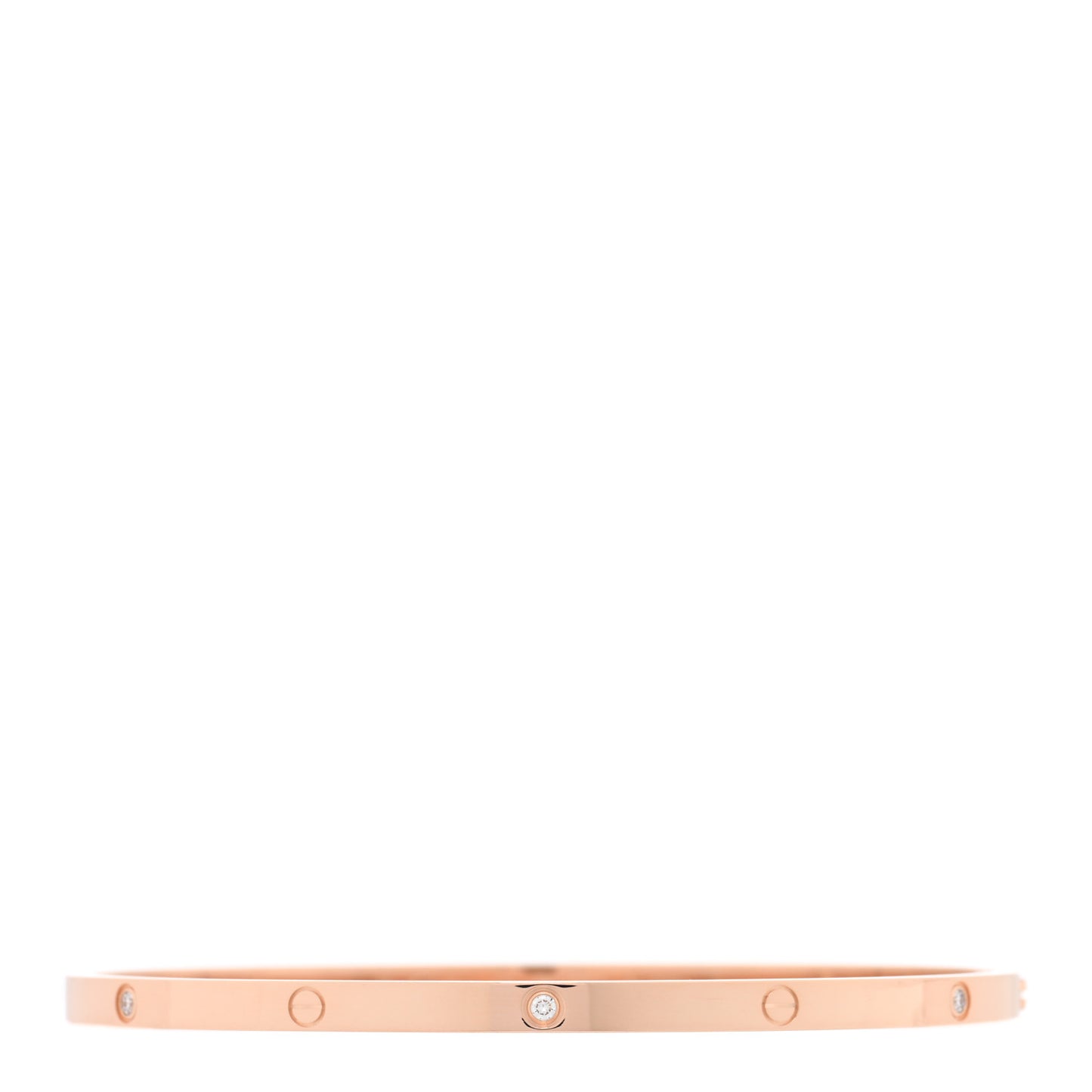 18K Pink Gold 6 Diamond Small LOVE Bracelet 20
