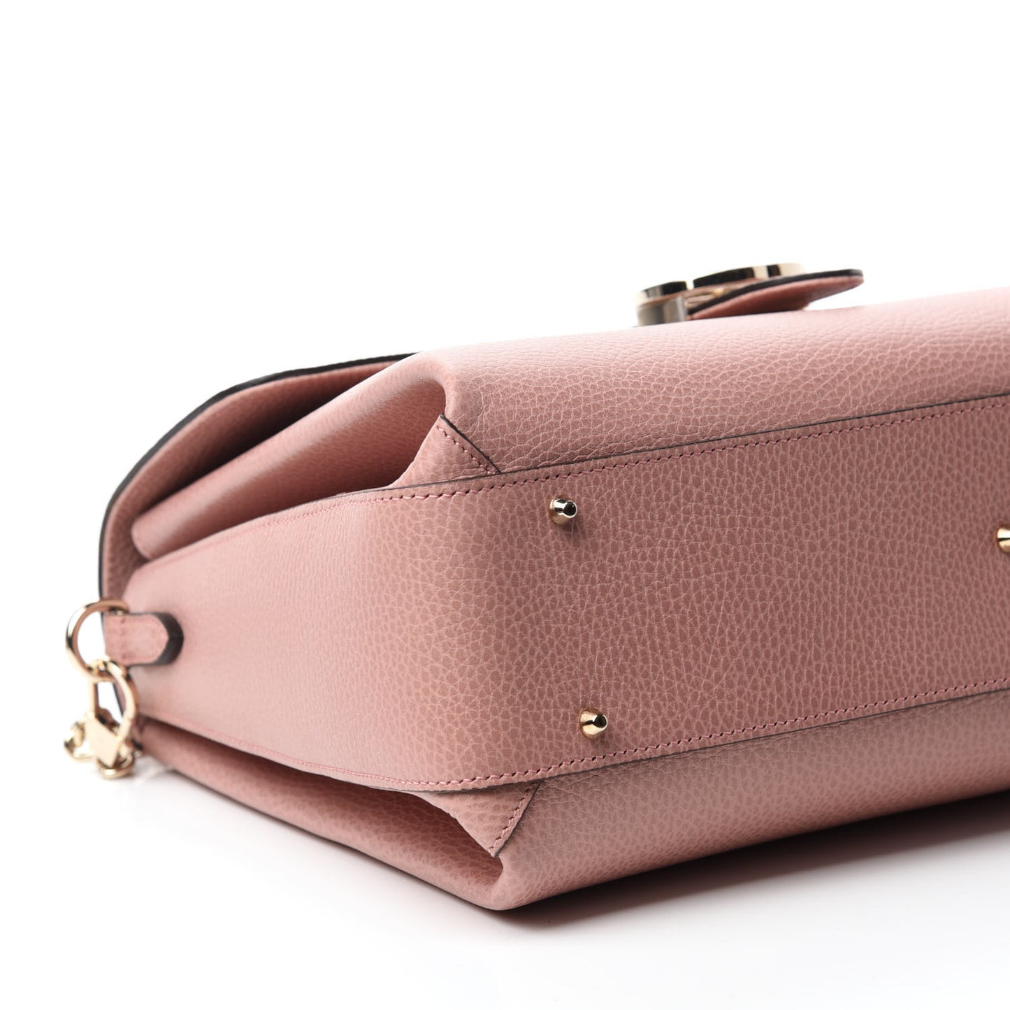 Dollar Calfskin Medium Interlocking G Top Handle Shoulder Bag Soft Pink