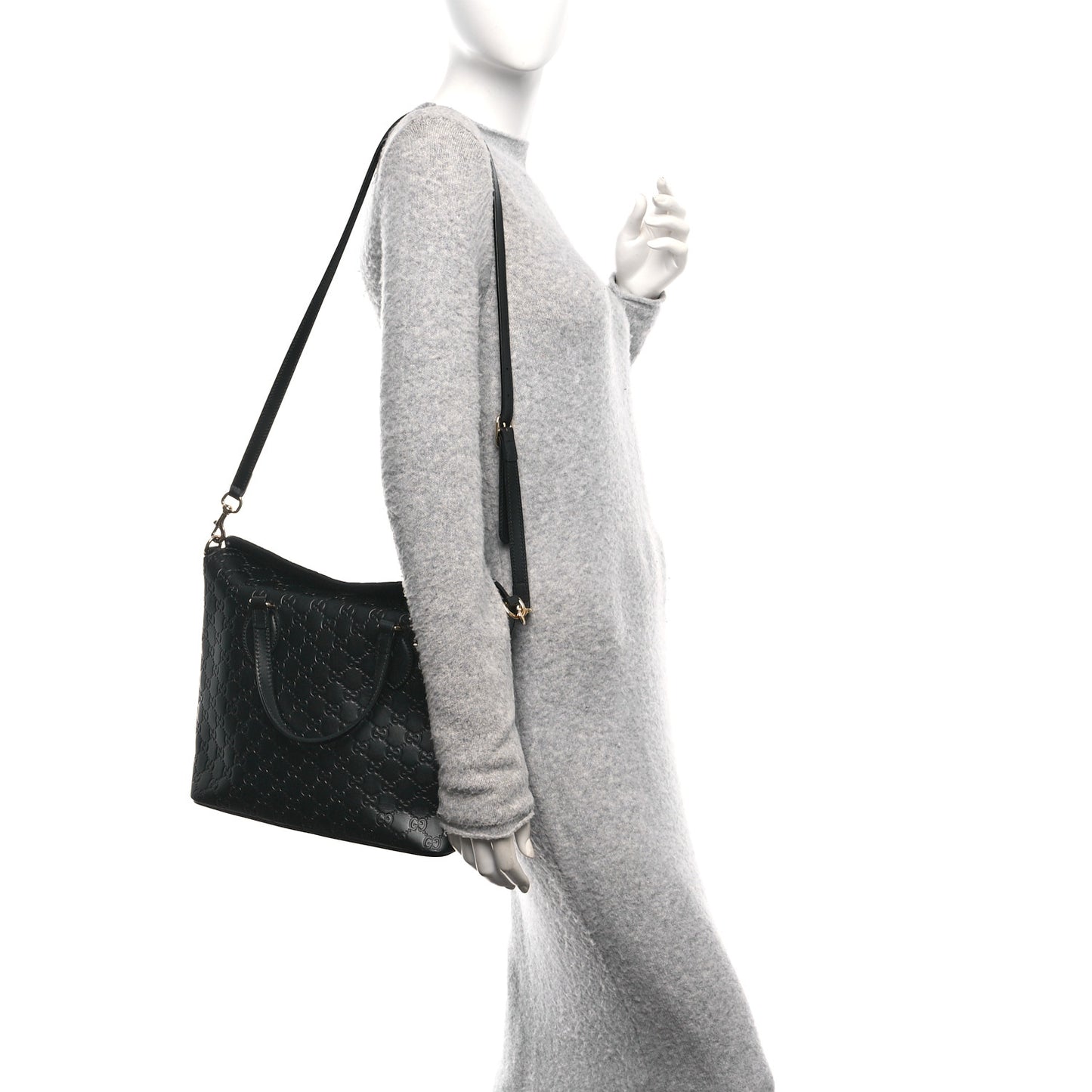 Guccissima Linea A Foldover Tote Black