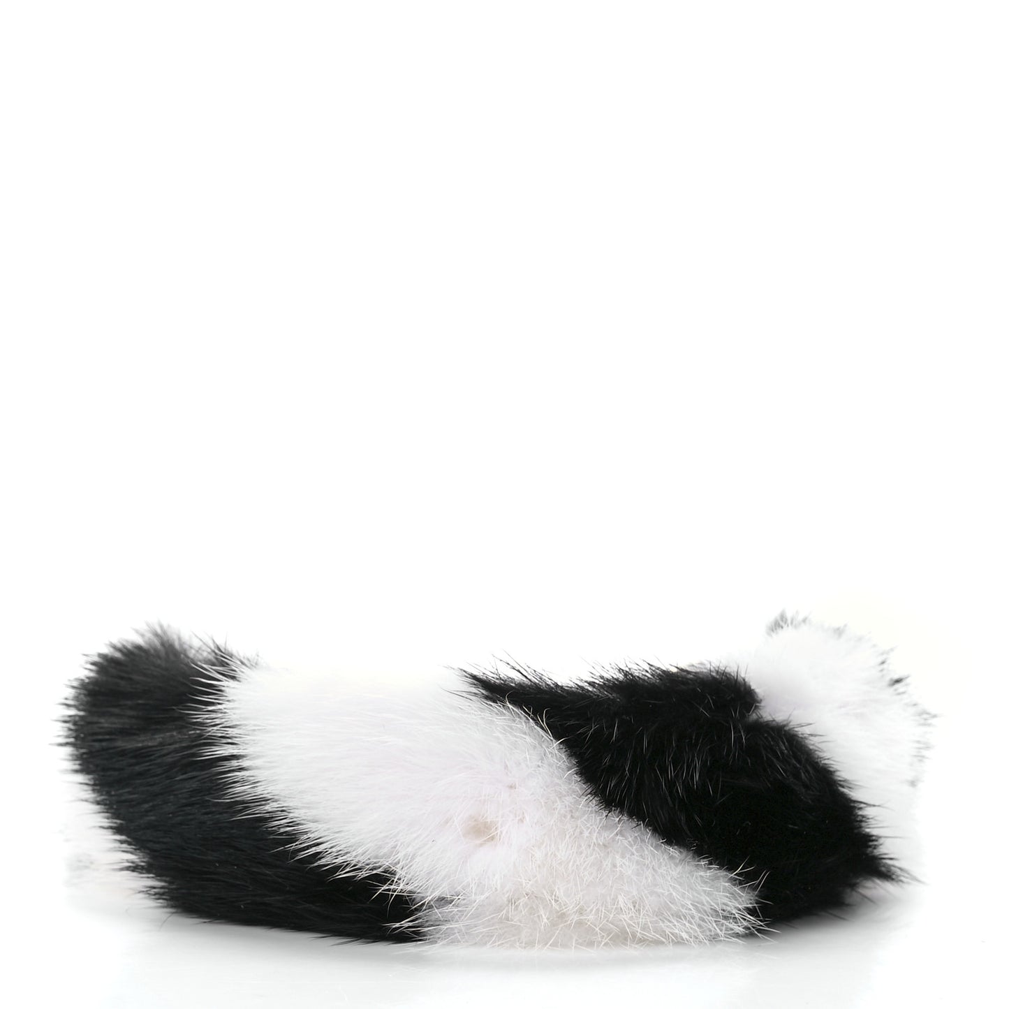 Mink Fur Vitello Dolce Pequin Mini Strap You Black White
