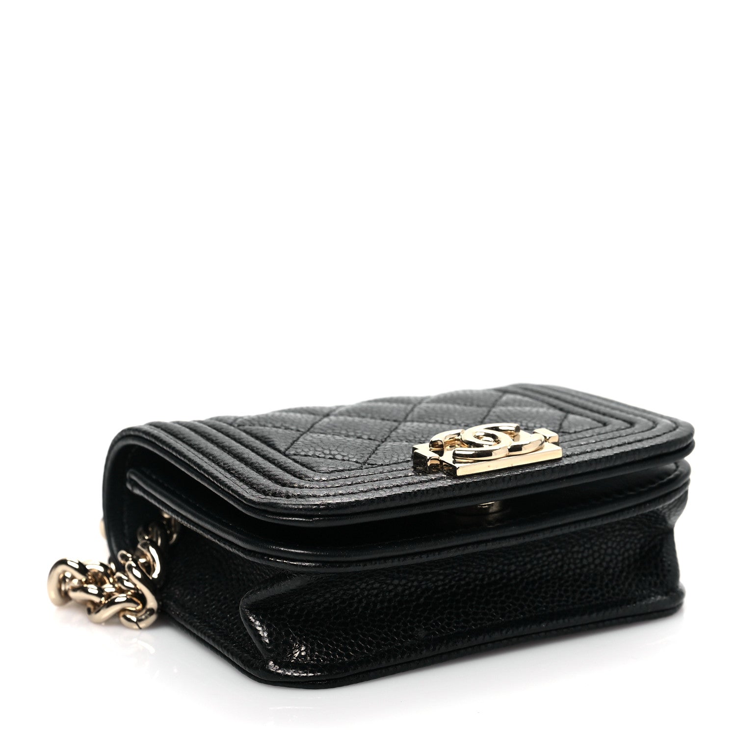 Chanel Caviar Quilted Boy Flap Waist Belt Bag Black 4 of 9