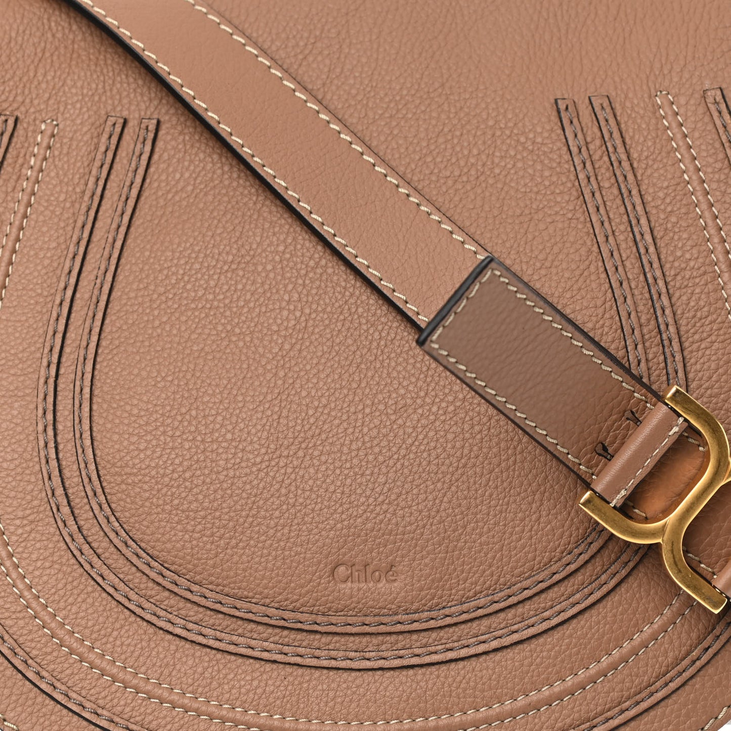 Calfskin Medium Marcie Round Crossbody Bag Nut