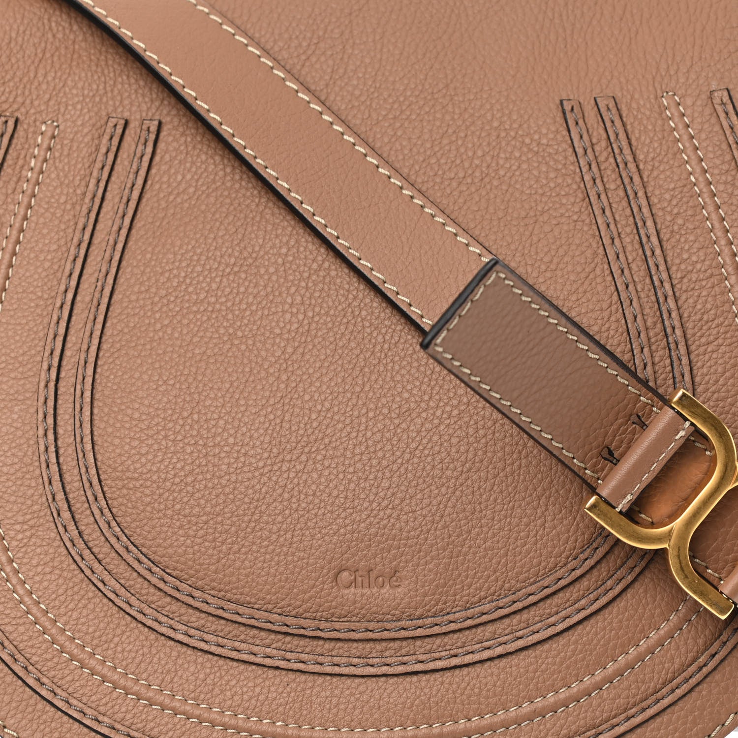 Chloe Calfskin Medium Marcie Round Crossbody Bag Nut 9 of 17